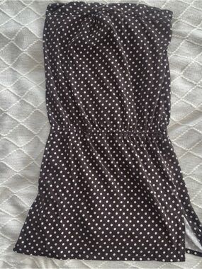Xhilaration Strapless Brown Polka Dot Tube Dress